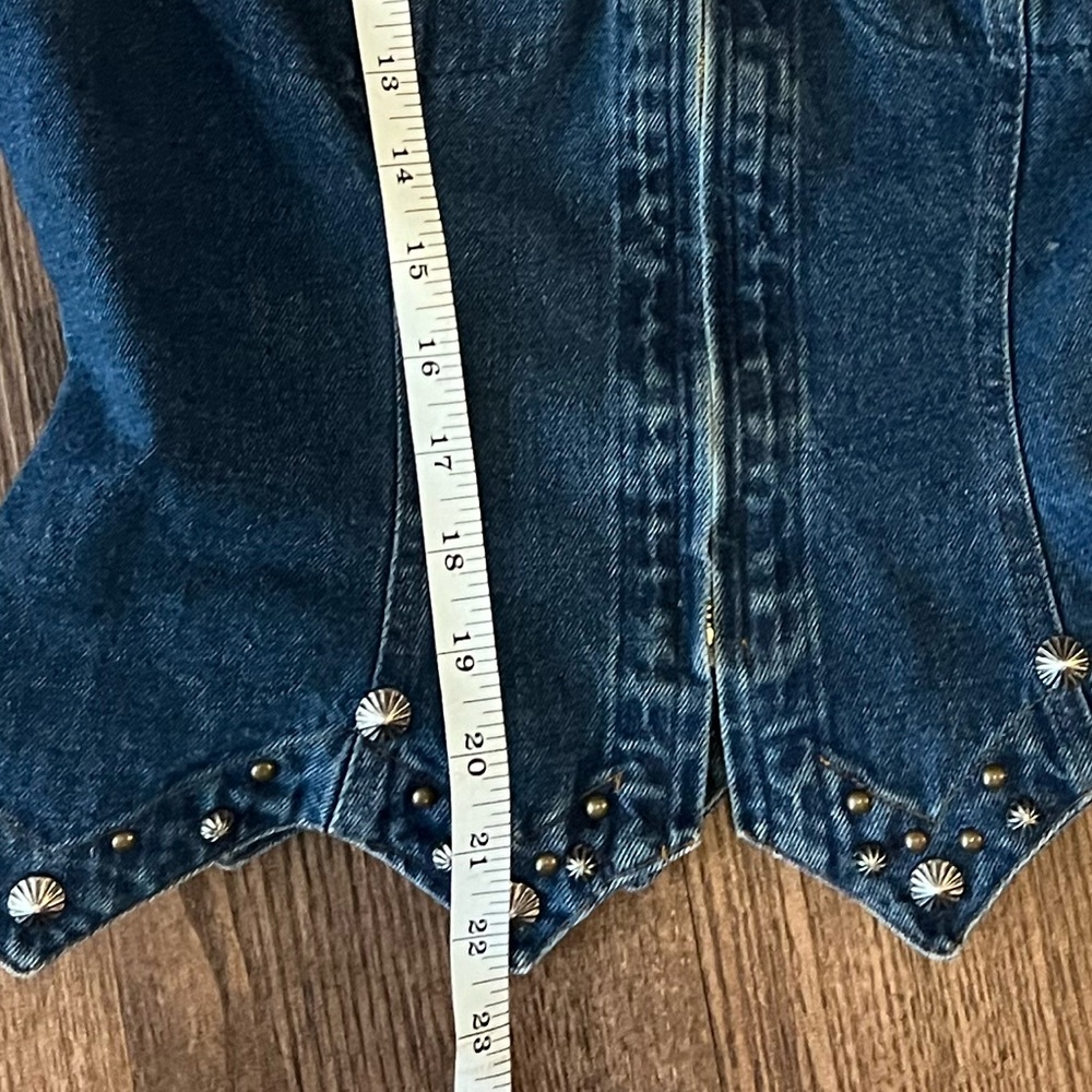 HAIRSTON ROBERSON Ropa Medium Embroidered Velvet Denim Western Vest Vintage - Picture 6 of 11